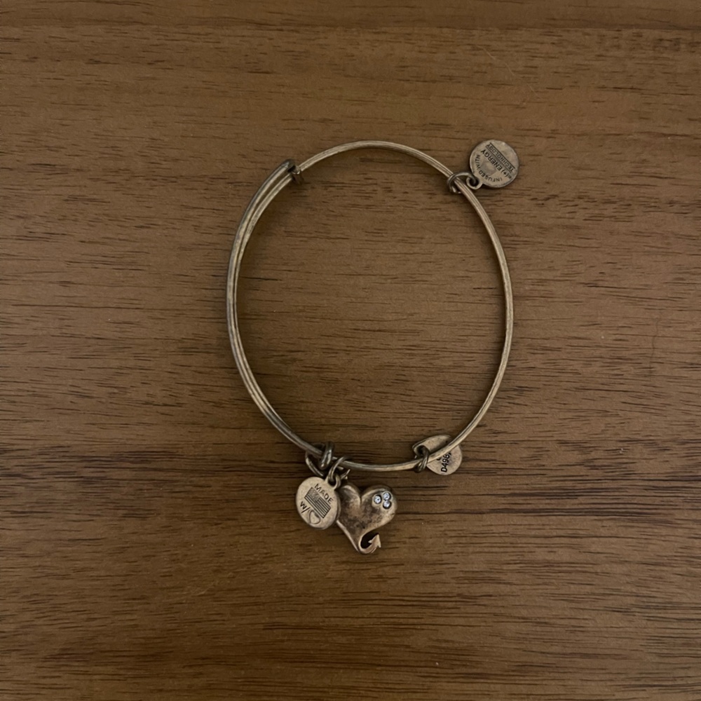 Alex and Ani gold bracelet with heart charm